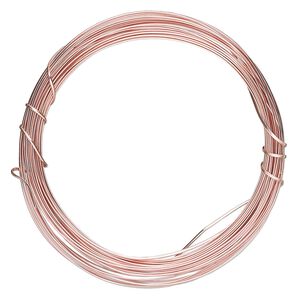 Wire, ParaWire&trade;, rose gold-finished copper, half-round, 21 gauge. Sold per 4-yard section.