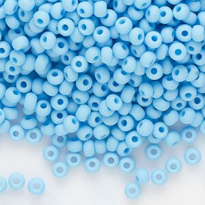 Seed bead, Preciosa Ornela Czech glass, pkg/500g, #8 rocaille, opaque matte sky blue, (63020).
