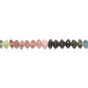 Multi-tourmaline 1pkg1, hand-cut rondelle bead natural 15.5-16 inch 5x2mm