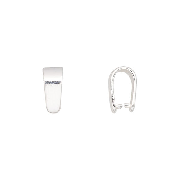 Bail, ice-pick, sterling silver, 12x5mm, 8mm grip length. Sold per pkg of 2. image number 0