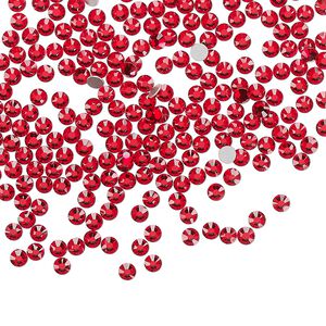 Flat back, Dance With Me&trade; crystal rhinestone, light Siam, foil back, 2.3-2.5mm rose, SS8. Sold per pkg of 144 (1 gross).