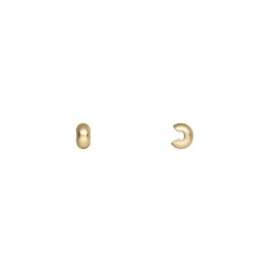Crimp cover, gold-plated brass with satin finish, 3mm round. Sold per pkg of 100.