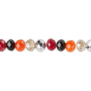 Bead 1pk mixed colors AB half-coated full-coated, Celestial Crystal&reg; 6x4mm rondelle 15.5-16 inch