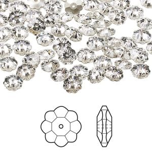Margarita flower 720pk crystal foil back, Swarovski&reg; 6x2mm 3700