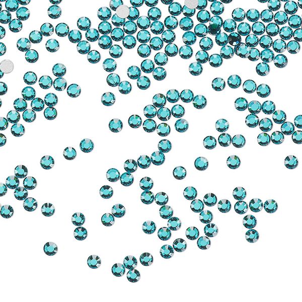 Flat back, Dance With Me&trade; crystal rhinestone, blue zircon, foil back, 1.9-2.1mm rose, SS6. Sold per pkg of 144 (1 gross). image number 0