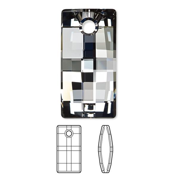 Focal 1pk crystal silver night, Crystal Passions&reg; 30x15mm pendant urban 6696 image number 0