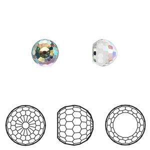 Fancy stone 144pk crystal AB CAL VZ, Swarovski&reg; 8mm flat back ball 4869