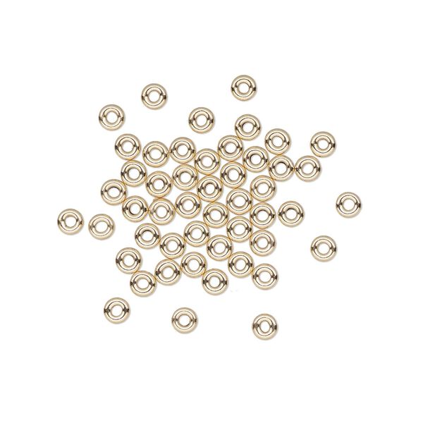 Bead 1pkg50 14Kt gold-filled, 3x1mm flat rondelle image number 0
