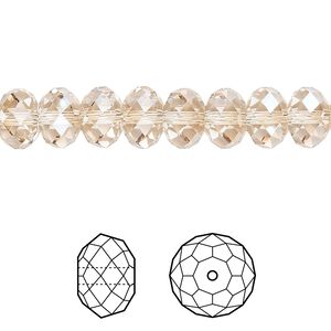 Bead 144pk crystal golden shadow, Crystal Passions&reg; 8x6mm rondelle 5040