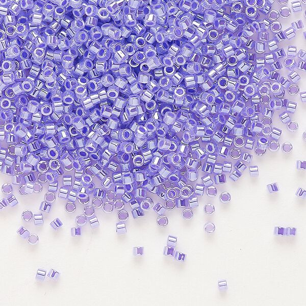 Seed bead, Delica&reg;, glass, pkg/250g, #11 round, opaque inside dyed color luster purple (DB-0249). image number 0