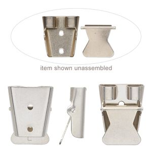 Bolo slide lever-action 1pkg1 nickel, 26x20mm / 5mm inside diameter