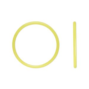 Component, Oh! Ring&trade;, silicone, neon yellow, 25mm round with 22mm hole. Sold per pkg of 50.
