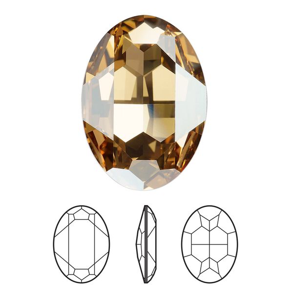 Fancy stone 24pk crystal golden shadow foil back, Swarovski&reg; 30x22mm oval 4127 image number 0