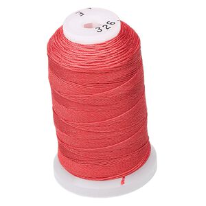 Thread, Purely Silk&trade;, red, size E. Sold per 200-yard spool.