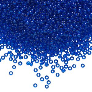 Seed bead, Preciosa Ornela Czech glass, pkg/500g, #11 rocaille, transparent sapphire blue, (60300).