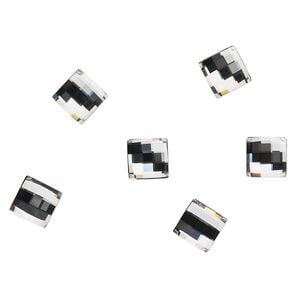 Flat back 6pk crystal foil back, Crystal Passions&reg; 8mm chessboard 2493