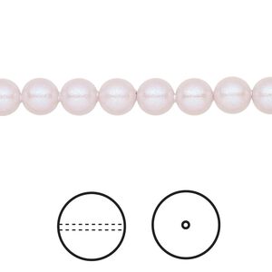 Pearl 50pk iridescent dreamy rose, Crystal Passions&reg; 6mm round 5810