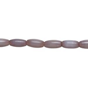 Bead, fiber optic glass, pkg/14 inch, opaque lavender, 8x5mm center-drilled oval.