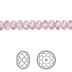 Bead 12pk dark rose, Crystal Passions&reg; 6x4mm rondelle 5040