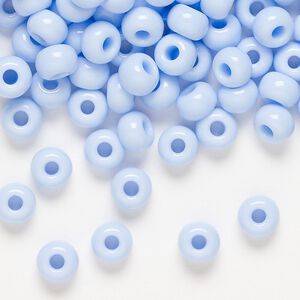 Seed bead, Preciosa Ornela, glass, opaque light blue, #2 rocaille. Sold per 50-gram pkg.