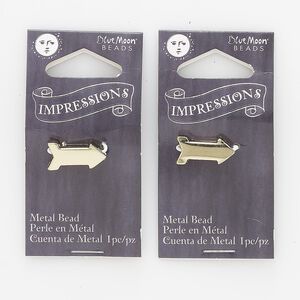 Bead 1pkg2 gold-finished "pewter", 16x8mm arrow