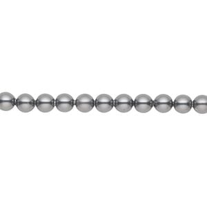 Pearl 100pk dark grey, Crystal Passions&reg; 4mm round 5810