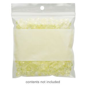 Bag, Tite-Lip&trade;, plastic, clear and white, 3-inch top zip with block and hole. Sold per pkg of 1,000.