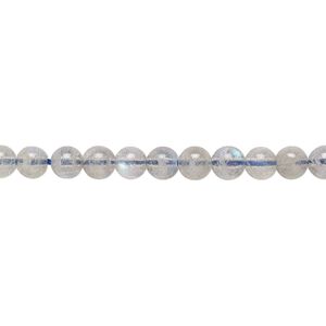 Labradorite 1pkg1, semi-round bead natural 7 inch 3.5-4.5mm