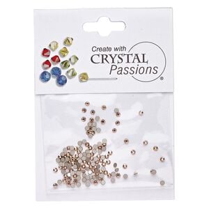 Flat back 144pk crystal rose gold foil back, Crystal Passions&reg; 1.7-1.9mm rose round SS5 2058