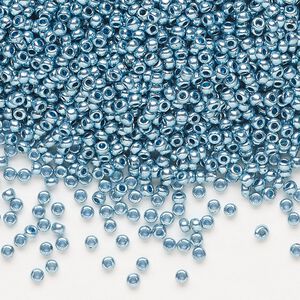 Seed bead, Preciosa Ornela, glass, opaque terra dyed blue, #11 rocaille. Sold per 50-gram pkg.