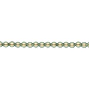 Pearl 100pk iridescent green, Crystal Passions&reg; 3mm round 5810