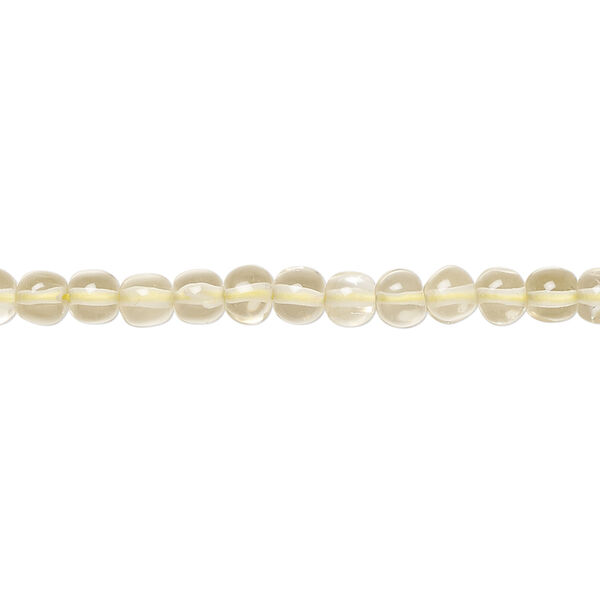 Lemon quartz 1pkg1, hand-cut pebble bead, 14 inch small image number 0