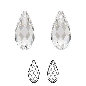 Briolette 1pk crystal, Crystal Passions&reg; 17x8.5mm pendant drop 6010