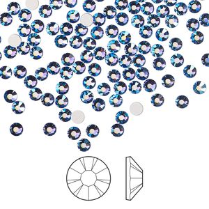 Flat back 144pk blue violet AB foil back, Preciosa MAXIMA Czech crystal rhinestone 2.7-2.9mm chaton rose round SS10