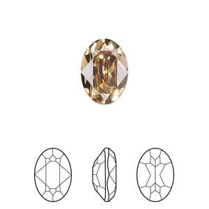 Fancy stone 12pk light Colorado topaz foil back, Crystal Passions&reg; 14x10mm oval 4120