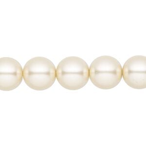 Pearl 50pk creamrose, Preciosa Czech crystal 10mm round