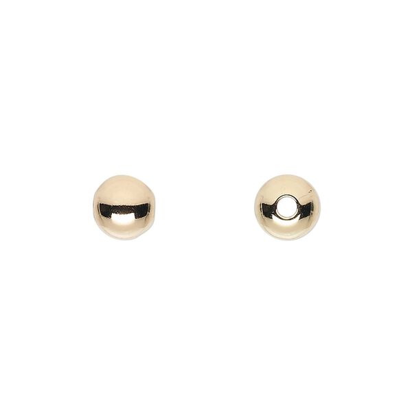 Bead 1pkg20 14Kt gold-filled, 7mm seamless round image number 0