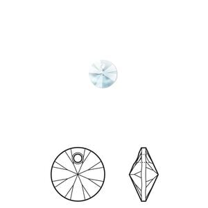 Drop 12pk aquamarine, Crystal Passions&reg; 6mm pendant mini disk 6428