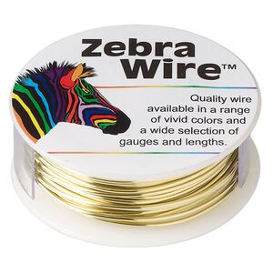 Wire, Zebra Wire&trade;, brass, round, 18 gauge. Sold per 1/4-pound spool, approximately 17 yards.