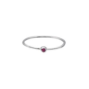 Ring, Create Compliments&reg;, cubic zirconia and sterling silver, ruby red, 3mm wide, size 9. Sold individually.