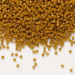 Seed bead, Delica&reg;, glass, pkg/50g, #11 round, Duracoat&reg; opaque outside dyed toast (DB-2110).