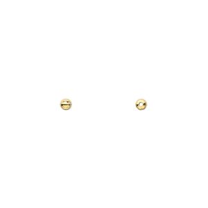 Bead 1pkg100 gold-plated, 2.5mm corrugated round, brass