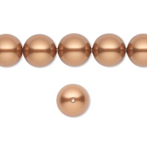 Pearl 100pk copper, Swarovski&reg; 10mm round 5810