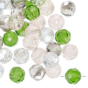 Bead mix 40pk 32 facets spring, Celestial Crystal&reg; 8mm round