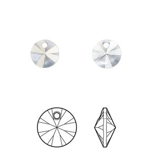 Drop 144pk crystal blue shade, Swarovski&reg; 8mm pendant mini disk 6428