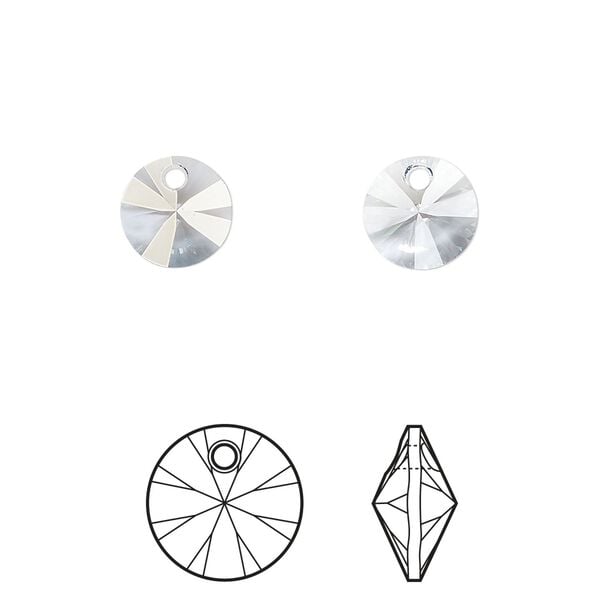 Drop 144pk crystal blue shade, Swarovski&reg; 8mm pendant mini disk 6428 image number 0