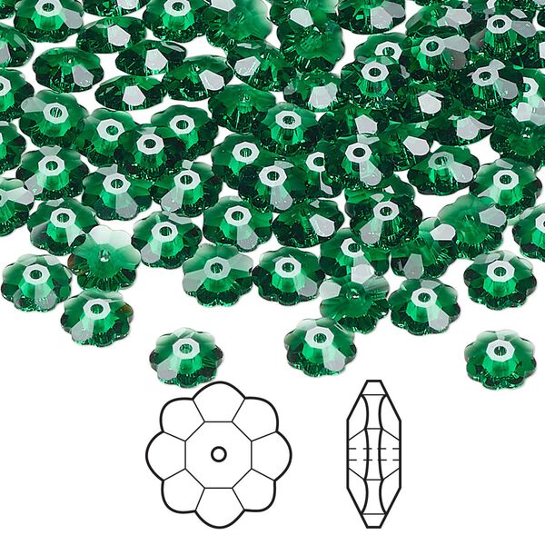 Margarita flower 24pk majestic green, Crystal Passions&reg; 6mm 3700 image number 0