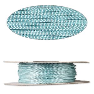 Cord, nylon, turquoise blue, 2mm round. Sold per 100-foot spool.