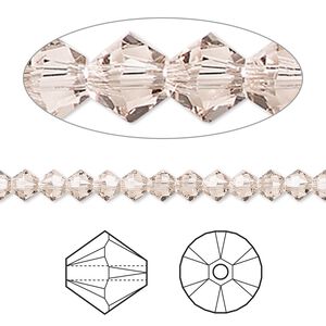 Bead 1440pk light silk, Swarovski&reg; 4mm XILION bicone 5328