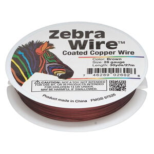 Wire, Zebra Wire&trade; 1pkg1, color-coated copper, enamel ombre brown, round, 26 gauge, 30-yard spool.